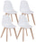 Lot de 4 Chaises 51,5x46,5x86 cm en Plastique Blanc