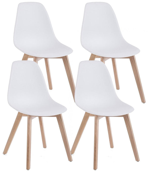 acquista Lot de 4 Chaises 51,5x46,5x86 cm en Plastique Blanc