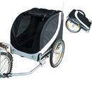 Rimorchio per Animali Domestici Pieghevole da Bicicletta 130x90x110 cm Bianco e Nero 