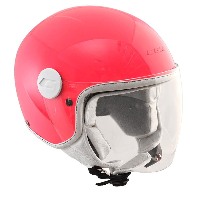 Casco Demi-Jet per Bambini Visiera Lunga CGM Magic Mono 205A Rosa Fluo Varie Misure