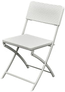 Set 4 Sedie Pieghevoli da Giardino 54x44,5x80,5 cm in Acciaio Bianco
