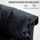 Sedia da Ufficio Operativa Reclinabile con Poggiapiedi 75x77x110-118 cm in Tessuto Effetto Velluto Nero  