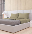 Set Lenzuola Matrimoniale Sopra Sotto e Federe Tinta Unita Tortora