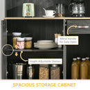 Mobile Dispensa Alto 101x39x180 cm con Cassetto e Armadietti in Truciolato Nero  