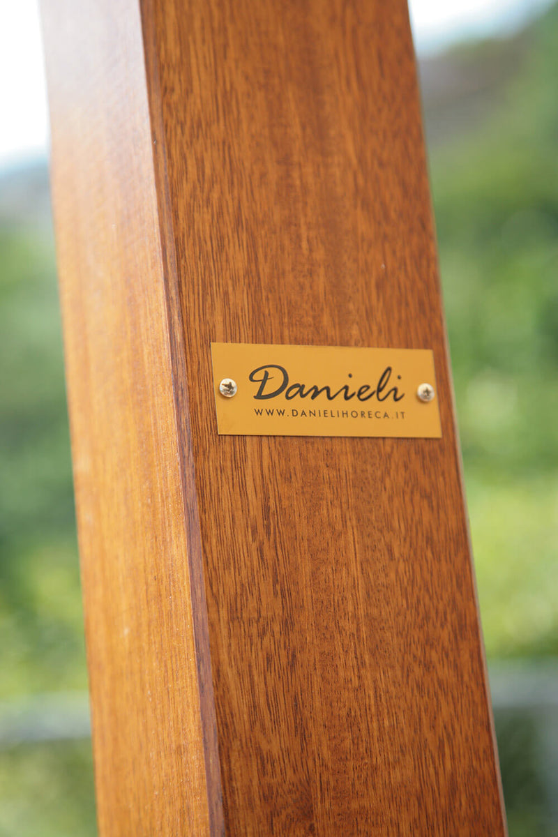 Ombrellone da Giardino Decentrato 4x4m in Legno Telo in Acrilico con Balza Danieli San Francisco Ecrù