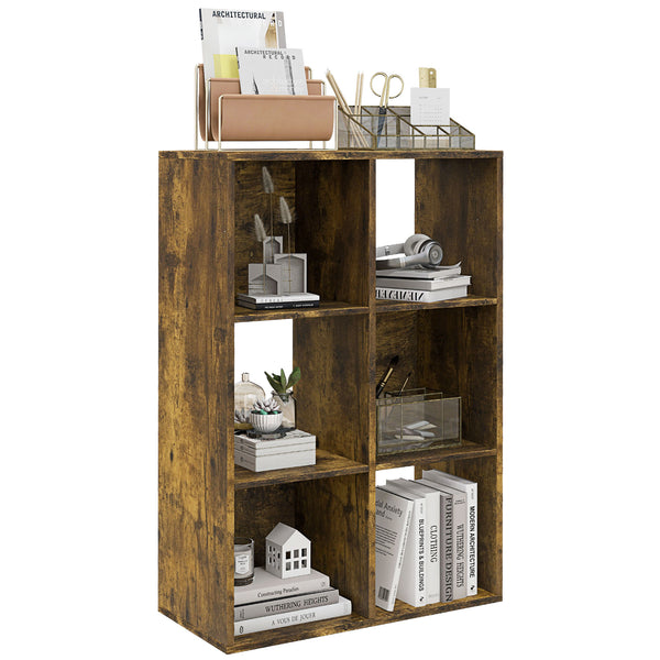 Libreria a Cubi Design Rustico 61,5x29,5x91,5 cm Rivestimento in Melamina Marrone Rustico sconto