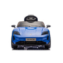 Macchina Elettrica per Bambini Porsche Taycan Turbo S 12V con Telecomando Bluetooth Luci LED e Tappetini Blu