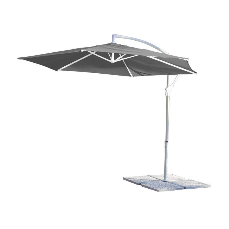 Ombrellone da Giardino Eris Decentrato Ø3 m in Acciaio Telo Grigio