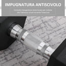 Manubrio Esagonale da 12,5 kg con Impugnatura Zigrinata Antiscivolo Nero   