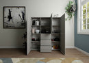 Credenza Alta 5 Ante e 3 Cassetti 150x35x165 cm Elios Cashmere      
