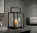 Lanterna Simply Open Ø18x31 cm in Metallo e Vetro Nero      
