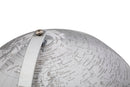 Mappamondo Bianco Ø25x34 cm in Ferro e Plastica Bianco e Argento