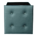 Pouf Contenitore Pieghevole 38x38xh38 cm in Velluto Verde Salvia