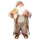 Babbo natale in tessuto con lanterna oro cm xh80