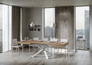 Tavolo Allungabile 180-284x90x77 cm Volantis Quercia Natura Telaio Bianco 