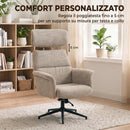 Poltrona con Poggiapiedi 78x78x115 cm Girevole e Reclinabile con Poggiatesta Regolabile Marrone Chiaro      