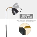 Lampada da Terra ad Arco 43x28x160 cm E27 Paralume Regolabile Nero e Oro