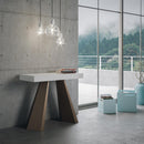 Consolle Allungabile in Legno e Ferro H77x40x90/300cm Diamante Bianco Frassino Orso Classica