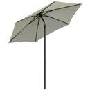 Ombrellone da Giardino Ø2,6 m Palo Ø38 mm in Metallo e Poliestere Bianco Crema