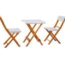 Tavolo Pieghevole da Giardino in Legno Quadrato 60x60x70cm Marrone