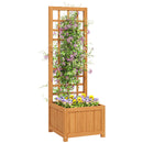 Fioriera con Traliccio per Rampicanti 40x40x120 cm in Legno Marrone   