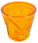 Set 6 Tazzine da Caffè Accartocciati Ø6,5 cm in Vetro Pressato Kaleidos Arancioni