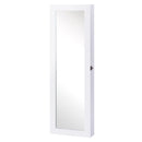 Specchiera Armadio Portagioielli da Parete in Legno MDF Bianco 37x9.5x112 cm 