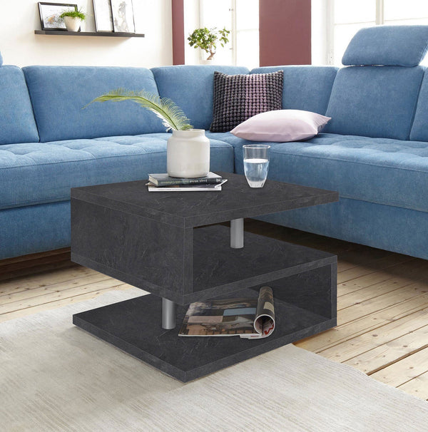 online Tavolino a S con Ripiani a Giorno 55x41,5x55 cm Zeta Report Grigio