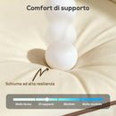 Divano 3 Posti 190x83x90 cm con Imbottitura Spessa Tasca Laterale e 2 Cuscini in Finta Pelle Beige      