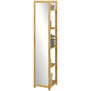 Mobile a Colonna con Specchio 6 Ripiani in Bambù 35x35x168 cm Colore Legno 