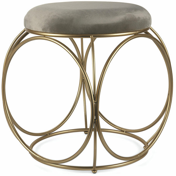 Tabouret Rond Ø40x46 cm en Fer et Velours Tortora Soriani sconto