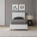 Letto Singolo con Rete Testata Inclinata Bianco Frassino Demas Varie Misure