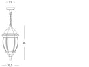 Lampada Sospesa Colore Grigio per Esterno Linea Olive Sovil