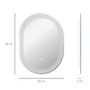 Specchio Bagno con LED 80x60 cm Antiappannamento e Interruttore Touch