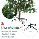 Albero di Natale Artificiale Innevato 210 cm 1172 Rami con Bacche Rosse  Pino Verde