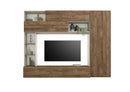 Parete Attrezzata Design Contemporaneo 277x40x210 cm Pratiko Cashmere e Noce Mercure 