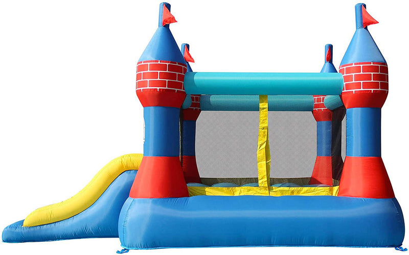Castello Giostra Gonfiabile Doppio Scivolo con Pompa Happy Hop