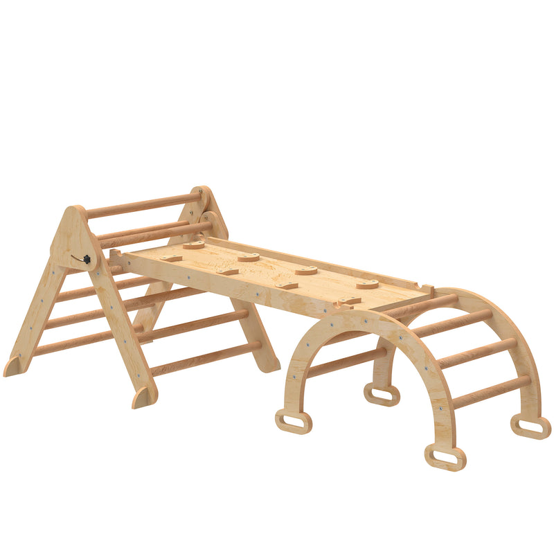Gioco per Bambini 5 in 1 con Triangolo Parete Liscia e Arco 188x70x59 cm in Legno di Pioppo e Pino      