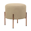 Pouf Poggiapiedi Ø40 cm in Tessuto Kate Beige