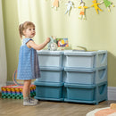 Cassettiera per Cameretta 6 Cassetti 75x37x56.5 cm in PP Blu   