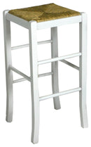 Sgabello in Legno Seduta Impagliata Venus Bianco