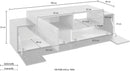 Mobile Tv 3 Ante e Ripiano a Giorno 160x45x51,5 cm Coro Grigio Antracite Opaco/Rovere Wotan  