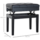 Panca Sgabello per Pianoforte con vano portaoggetti altezza regolabile 54.5x33x48-58 cm Nero 