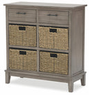 Mobile 2 Cassetti 4 Ceste 73,5x32x78 cm in Legno Soriani Tortora Anticato