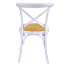Sedia in Legno 51x55H46,5/89cm Cross Bianco Antico