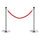 2 Colonnes Separacode Argent avec Corde Rouge en Acier Inoxydable Ø32x95 cm