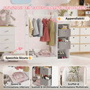 Appendiabiti per Bambini 3-8 Anni 92x36x106 cm con Ripiani 2 Scatole Asta Appendiabiti e Specchio in MDF Bianco      