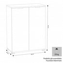 Armadietto 2 Ante 60x38x85 h cm in Truciolare bilaminato Rovere grigio