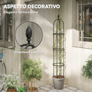 Set 2 Supporti per Piante Rampicanti Alti 170 cm in Acciaio Antiruggine Nero      