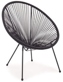 Poltrona da Giardino 72x78x89 cm in Acciaio e Corda Parker Nero